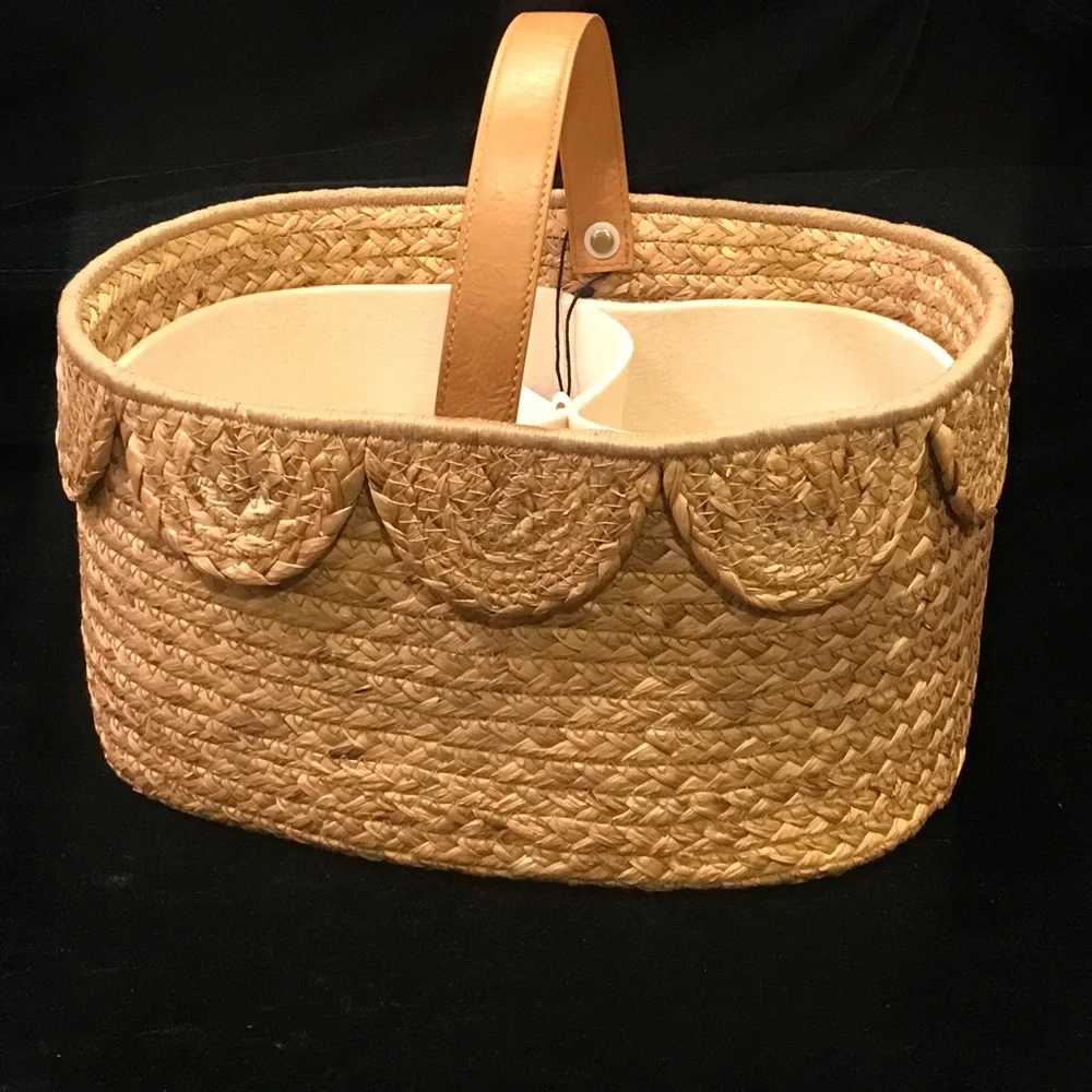 Natural Woven Scalloped Baby Diaper Caddy & Basket - Hearth & Hand with Magnolia